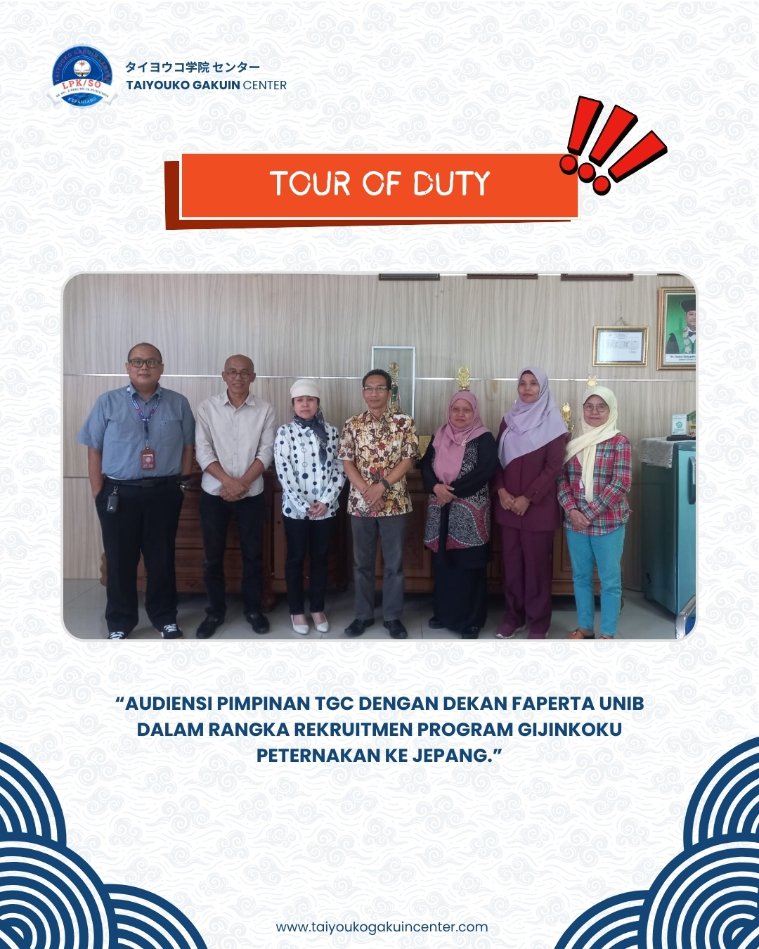 Tour of Duty: Perkuat Sinergi dengan Faperta UNIB demi Karier Internasional Putra Daerah